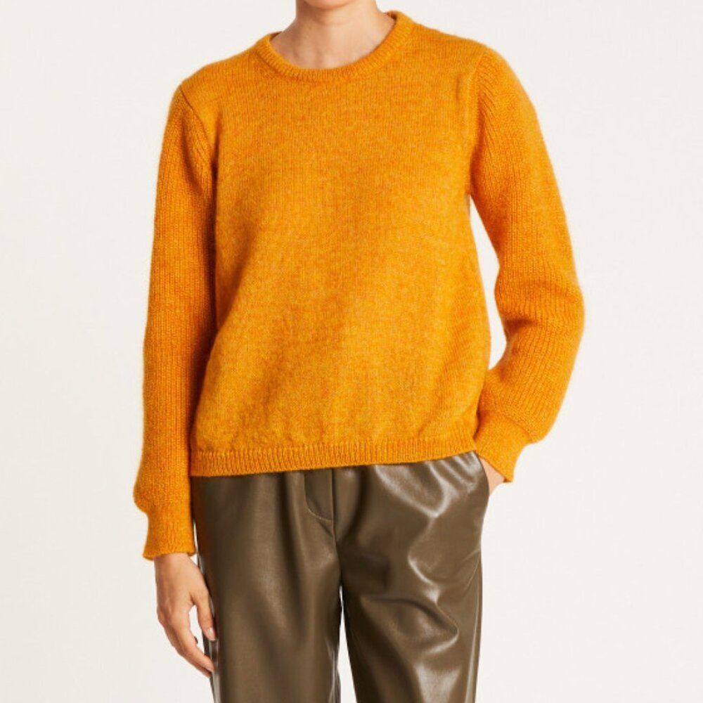 Maison Montagut Mohair Balloon Sweater - Perla in Mustard Yellow Size S